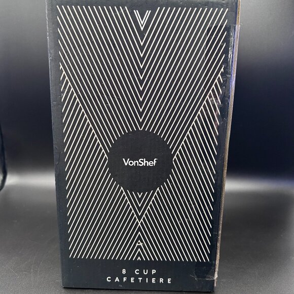 VonShef French Press 8 Cup (34fl oz) Coffee Maker Copper Finish Glass Open Box - Picture 6 of 10